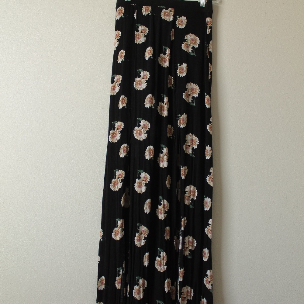 Black Floral Maxi Skirt